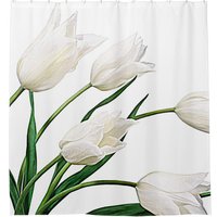 Pretty Elegant White Dutch Tulips Flowers Shower Curtain