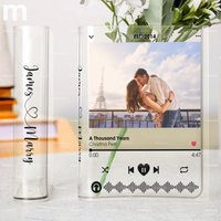 Anniversary Gift Idea Custom Song Title - Personalized Photo Acrylic Book Vase