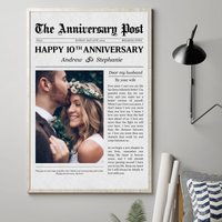 The Wedding Times Happy Anniversary - Personalized Photo Poster