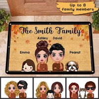 Fall Season Family Custom Welcome To Pets Lover Home Personalized Doormat