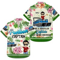 Boating Pontoon Captain Drunker Personalized Custom Hawaiian Shirt