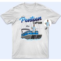 Custom Photo Boating Pontoon Captain Personalized Custom Unisex T-shirt