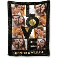 Custom Photo Love Couple Custom Gift For Couples Personalized Fleece Blanket