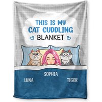 This Is My Cat Cuddling Cozy Custom Gift For Cat Lovers Personalized Fleece Blanket