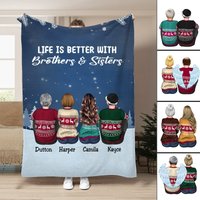 Family - The Love Between Brothers & Sisters Is One Of Life's Greatest Blessings - Personalized Blanket