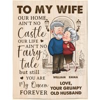 To My Wife Our Home Ain't No Castle - Anniversary Gifts For Her, Wifey Personalized Blanket