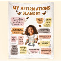 Christian Bible Verse Affirmations For Girls, Boys - Personalized Photo Blanket