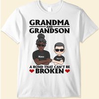 Grandma And Grandson A Bond That Can't Be Broken - Personalized Shirt