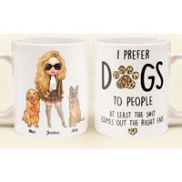 Prefer Dogs To People - Personalized Mug - Birthday Gift For Dog Mom Dog Lover