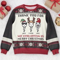 Thank You For Not Swallowing Us - Personalized Ugly Sweater