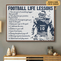 Sport Lovers - Football Poster With Custom Name & Number- Personalized Poster
