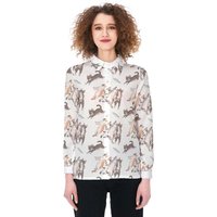 Vintage Cat Pattern Women Casual Shirt