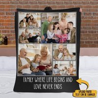 Custom Photo Fleece Blanket, Family Blanket, Besties Blanket