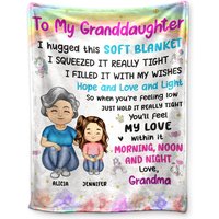 Grandma Mother Hugged This Soft Blanket - Gift For Granddaughter, Grandson, Kids - Personalized Blanket