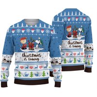 Peanut Snoopy Christmas Is Coming Wool Knitted Sweater