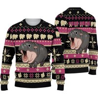 Moo Deng Ugly Sweater, Christmas Moodeng Sweater