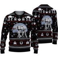 Robot Galaxy Movie Character Ugly Christmas Sweater, Spaceship Xmas Sweatshirt