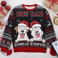 Best Dog Dad Ever - Dog Personalized Custom Ugly Sweatshirt - Christmas Gift For Pet Owners, Pet Lovers