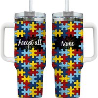 Autism Awareness Tumbler 40oz, Personalized Accept All Tumbler, Autism Acceptance Gifts