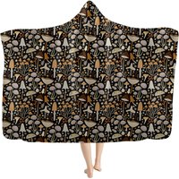 Mushroom Cottagecore Hooded Blanket