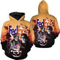 Fedex With Michael Myers And Freddy Krueger Pumpkin Halloween All Over Print Hoodie