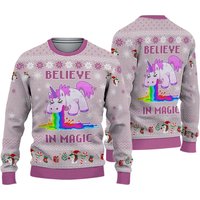 Unicorn Believe In Magic Ugly Christmas Sweater
