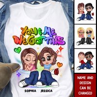 Lgbt Y2k Couple Airbrushed Personalized Unisex T-shirt