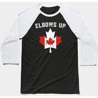 Elbows Up Canada Baseball Tee, True North Strong And Free, Canadian Hockey Culture
