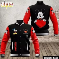 Personalized Walt Disneyy Mickeyy Mouse With Heart Gift For Fan Baseball Jacket