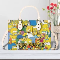 Personalized The Simpsons Leather Handbag & Wallet, The Simpsons Tv Shoulder Bag
