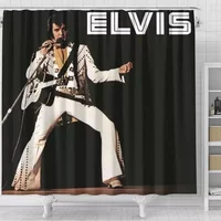 I Love Elvis Presley Shower Curtain. Gift Idea For Fans.