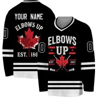 Custom Elbows Up Canada Hockey Jersey, Personalized Hockey