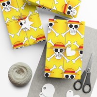 One Piece Emblem Wrapping Paper, Anime Themed Gift Wrap, Straw Hat Luffy Wrapping Paper