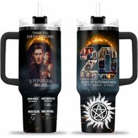 Supernatural 2025 Signatures 40oz Tumbler, Winchester Brother Tumbler, Sam Winchester Tumbler, Dean Winchester Tumbler, Tv Series Fan