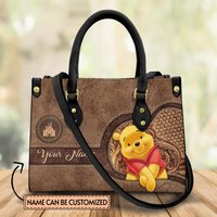Personalized Winniee The Poohh Cartoon Leather Bag Handbag,pooh Lovers Handbag