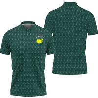 Masters Tournament Golf Polo Shirt Pattern Cup Dark Green Polo Shirt For Men