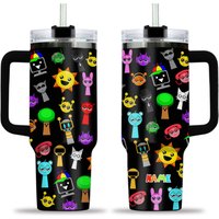 Custom Sprunki Game Tumbler 40oz, Sprunki Fan Tumbler, Sprunki Tumbler For Boy