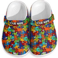 Autism Love Autism Puzzle Autism Awareness Personalized Clogs