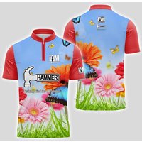 Bowling! Hammer Flowers And Butterflies Brilliant Bowling Jersey