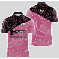 Love Bowling Hammer Breast Cancer Style Custom Bowling Jersey