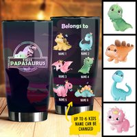 This Papasaurus Belongs To These- Personalized Tumbler