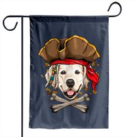 Pirate Dogs Garden Flags Golden Retriever Pirate Dog Halloween Jolly Roger Gift