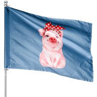 Red Bandana Pig House Flags