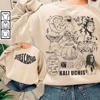 Kali Uchis Doodle Art Shirt, 2 Side Vintage Red Moon In Venus Merch Album Lyric Sweatshirt