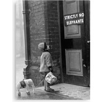 Strictly No Elephants Vintage Humorous Child Verses The World Black And White Photograph Black And White Photography Canvas