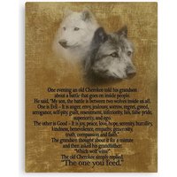 The Two Wolves, Cherokee Proverb Poster Canvas