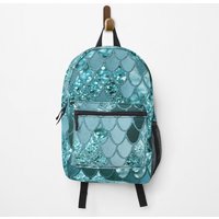 Mermaid Glitter Scales #4 (faux Glitter) #shiny #decor #art Backpack