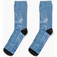 Chicago City Map Of The United States - Blueprint Socks