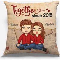 We're Together Since - Couple Personalized Custom Pillow