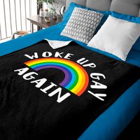 Woke Up Gay Again Lgbtq Rainbow Equality Pride Month Baby Blankets